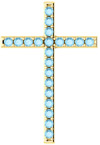 Gentle Shepherd Aquamarine Cross Pendant, Yellow Gold