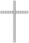 I Am the Resurrection Diamond Cross Pendant in White Gold