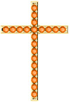 Light of the World Orange Topaz Cross Pendant in Gold