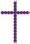 King of Glory Purple Amethyst Cross Pendant in Sterling Silver