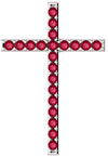 The Sins of the Whole World Red Topaz Cross Pendant in Sterling Silver