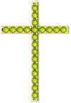 The Grass Witherth Green Peridot Cross Pendant in Gold