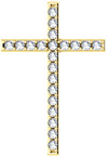 Overlaid With White Sapphire Gold Cross Pendant