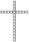 As White As Snow White Topaz Cross Pendant in Sterling Silver