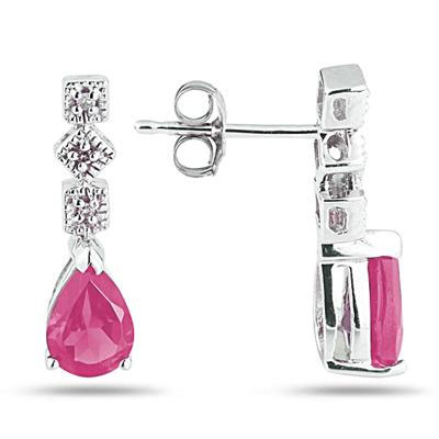 Antique-Style Pink Topaz and Diamond Earrings