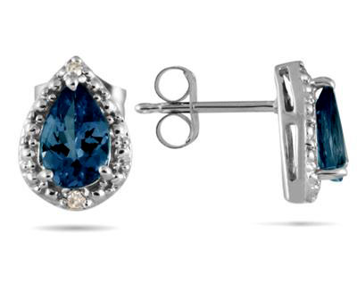 Pear-Shape Sapphire and Diamond Flower Earrings