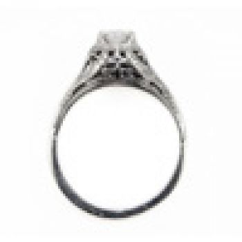 Swan Design Vintage Style Oval Cut CZ Ring in Sterling Silver 2