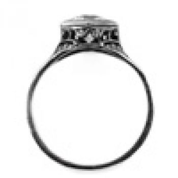 Art Nouveau Style Peridot Ring in 14K White Gold 2