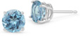 Blue Topaz Stud Earrings in Platinum
