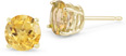 Citrine Stud Earrings, 14K Yellow Gold