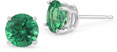 Platinum Emerald Stud Earrings