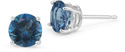 Platinum London Blue Topaz Stud Earrings