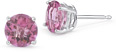Pink Topaz Stud Earrings in Platinum