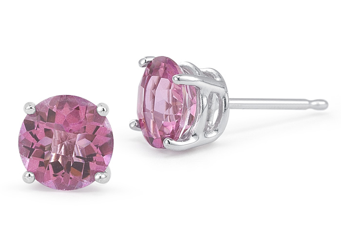 pink sapphire stud earrings
