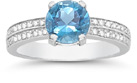 1.55 Carat Blue Topaz and Diamond Ring