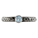 Handmade Paisley Floral Aquamarine Engagement Ring, Sterling Silver