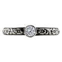 Handmade Paisley Floral Diamond Engagement Ring, 14K White Gold