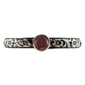 Handmade Paisley Floral Garnet Engagement Ring, Sterling Silver
