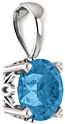 Sterling Silver 6mm Swiss Blue Topaz Solitaire Pendant