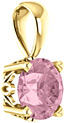 Baby-Pink Topaz Swarovski Solitaire Pendant, 14K Gold