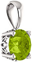 Facted Peridot Solitaire Pendant in .925 Sterling Silver