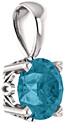 London-Blue Topaz Solitaire Pendant in .925 Sterling Silver