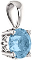 Sky-Blue Topaz Solitaire Pendant Made in Sterling Silver