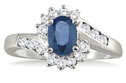 1 Carat Sapphire and Diamond Flower Ring