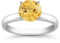 Citrine Solitaire Ring in Sterling Silver