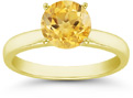 Citrine Gemstone Solitaire Ring in 14K Yellow Gold