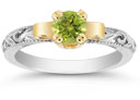 Art Deco Peridot Engagement Ring, 1/2 Carat