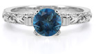 London Blue Topaz Art Deco Ring in Sterling Silver
