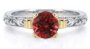 1 Carat Art Deco Ruby Engagement Ring