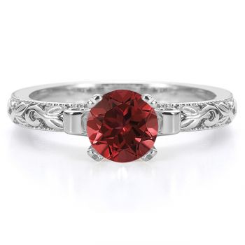 1 Carat Art Deco Ruby Ring in Sterling Silver 2