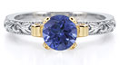 1 Carat Art Deco Sapphire Engagement Ring