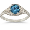 London Blue Topaz Floral Ring