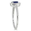 Gemstone and Diamond Halo Ring