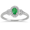 Vinage Gemstone and Diamond Halo Ring