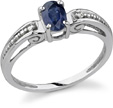 Sapphire and Diamond Art Deco Style Ring in White Gold