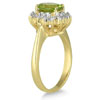 Oval Diamond and Gemstone Flower Ring, 14K Yellow Gold