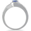 Oval-Cut Tanzanite Diamond Wrap Ring, 14K White Gold
