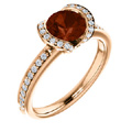 14K Rose Gold Mozambique Garnet Gemstone Ring