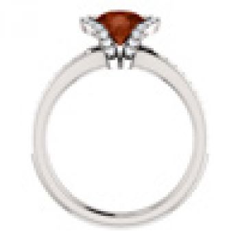 Mozambique Garnet and Diamond Ring in 14K White Gold 2