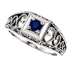 Heart Lace Blue Sapphire Ring