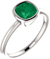 Sterling Silver Rainforest Green Topaz Bezel-Set Ring