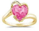 Heart-Shaped Pink Topaz Ring, 14K Gold
