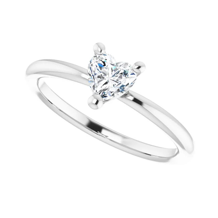 Heart Shaped White Sapphire Engagement Ring