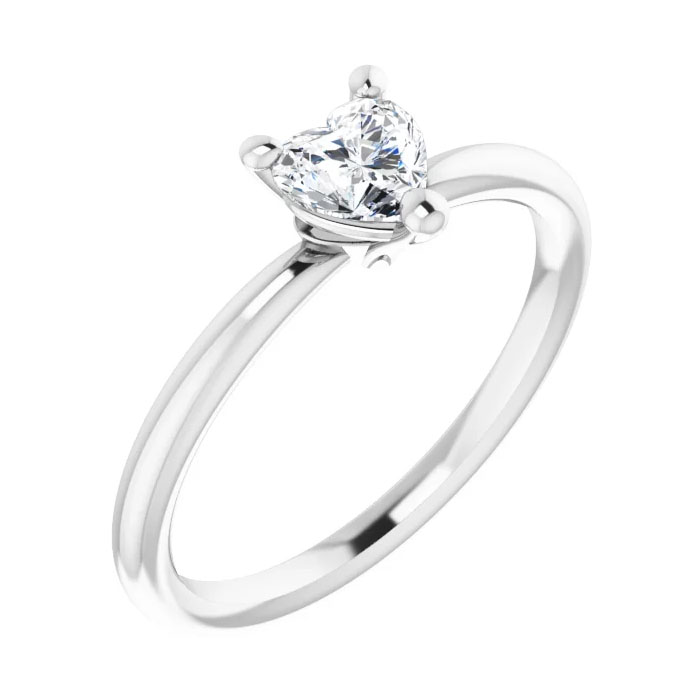 White Sapphire Heart Engagement Ring: The Perfect Diamond Alternative