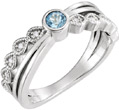 Trend-Setting Bezel-Set Aquamarine and Diamond Ring