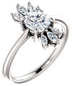 Cubic Zirconia Marquise Petal CZ Ring in 14K White Gold